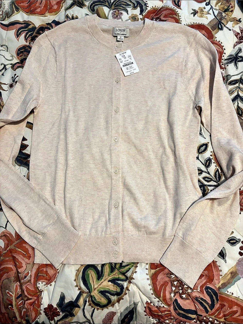 J.Crew Classic Cardigan in Beige Size Small NWT